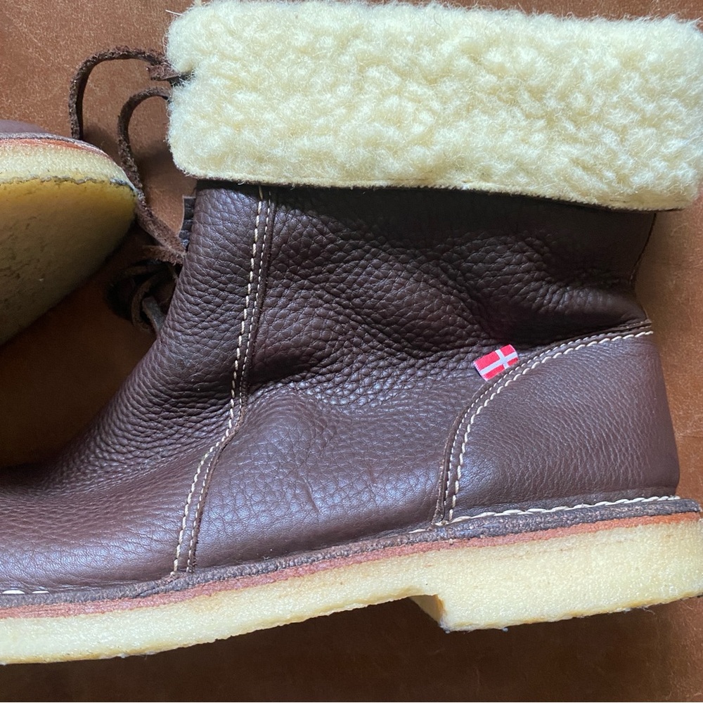 Duckfeet Arhus Brown Leather Boots lined with Shearling Men’s 13 (EU 46) - Picture 2 of 8